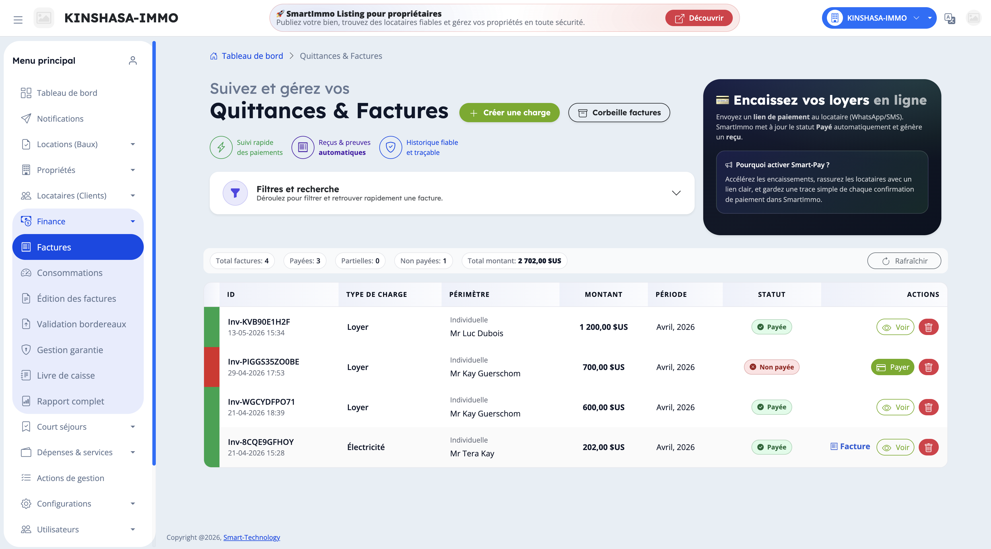 Factures & paiements